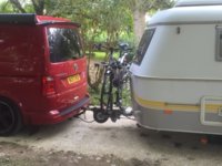 Bike rack hot sale caravan towing